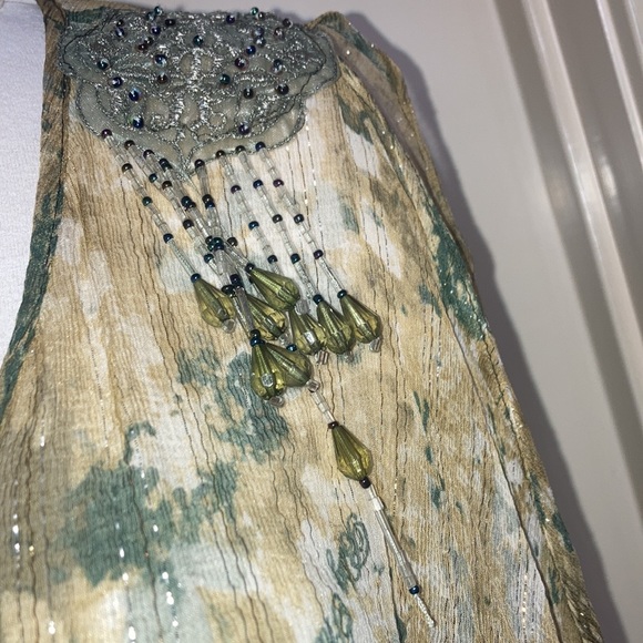 Baby Phat Size XL(EG) 97% Silk 3% Metallic Thread Beading on Shoulders Tie Slves - Picture 6 of 11